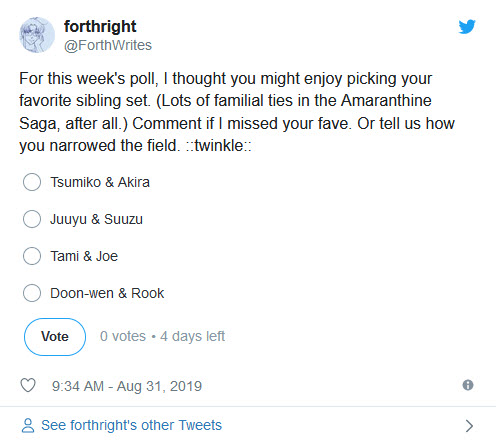 Twitter Poll, Siblings